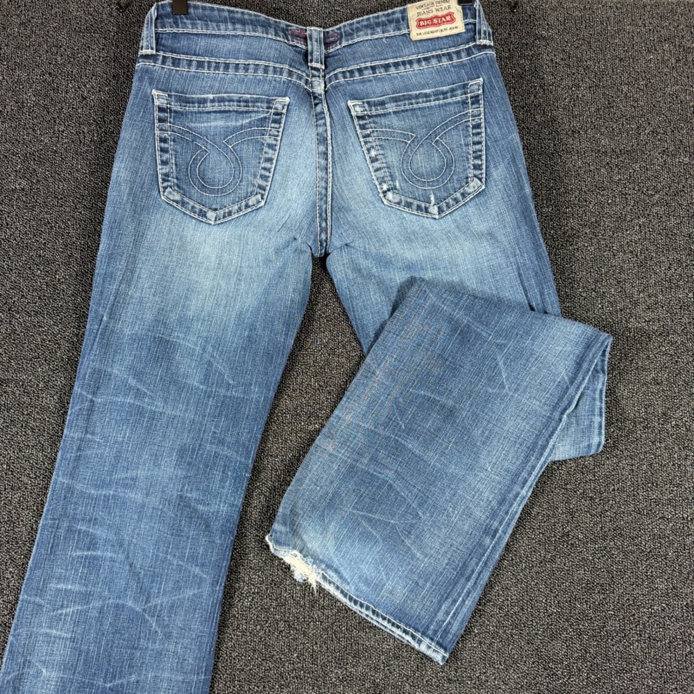 Big Star Casey Low Rise Bootcut Jeans 30L Medium Wash Denim Made in USA Western